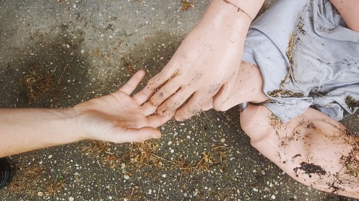 hands touching hands